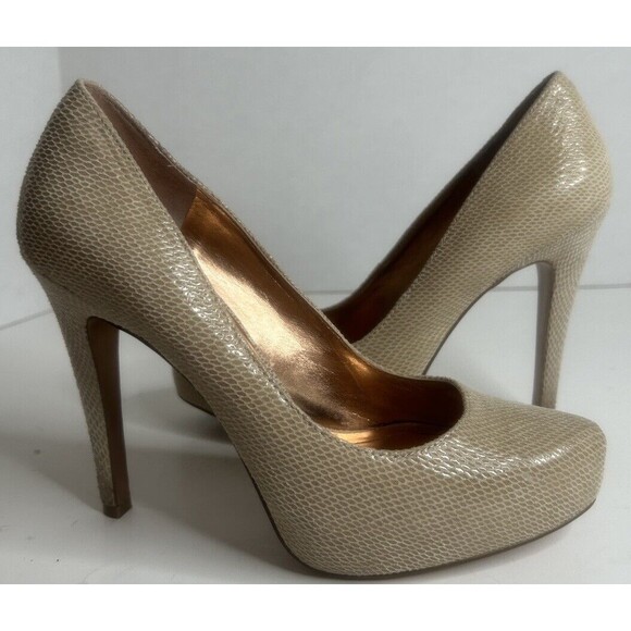 BCBGernation Women’s Heels/Pumps. Size 7B. Snakeskin Print. Leather. Slip On - Picture 1 of 11
